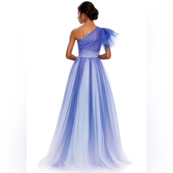 Glitter ombré ruffled one shoulder ballgown - Picture 3 of 4